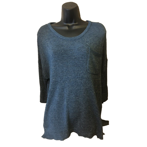 YEST Womens Tunic Sweater Size 10 Blue 3/4 Sleeve Pullover New NWT Top Casual - Picture 1 of 11